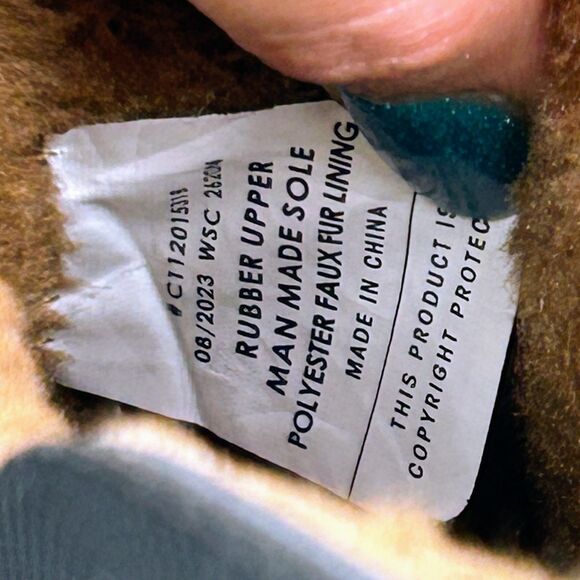 Chooka Delridge Chelsea Waterproof Rain Boots Fur Lined Ankle Bootie Black sz 7 - Picture 10 of 13